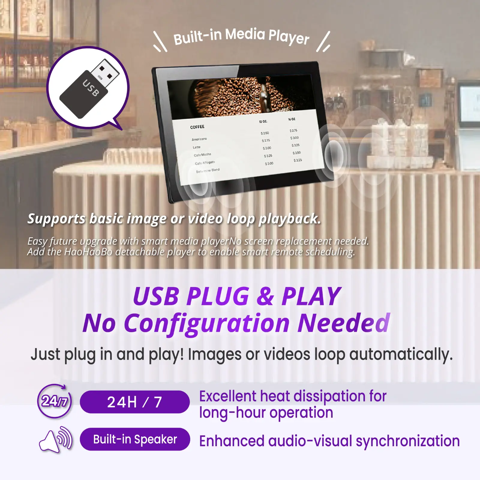 USB Plug & Play, No Configuration Needed