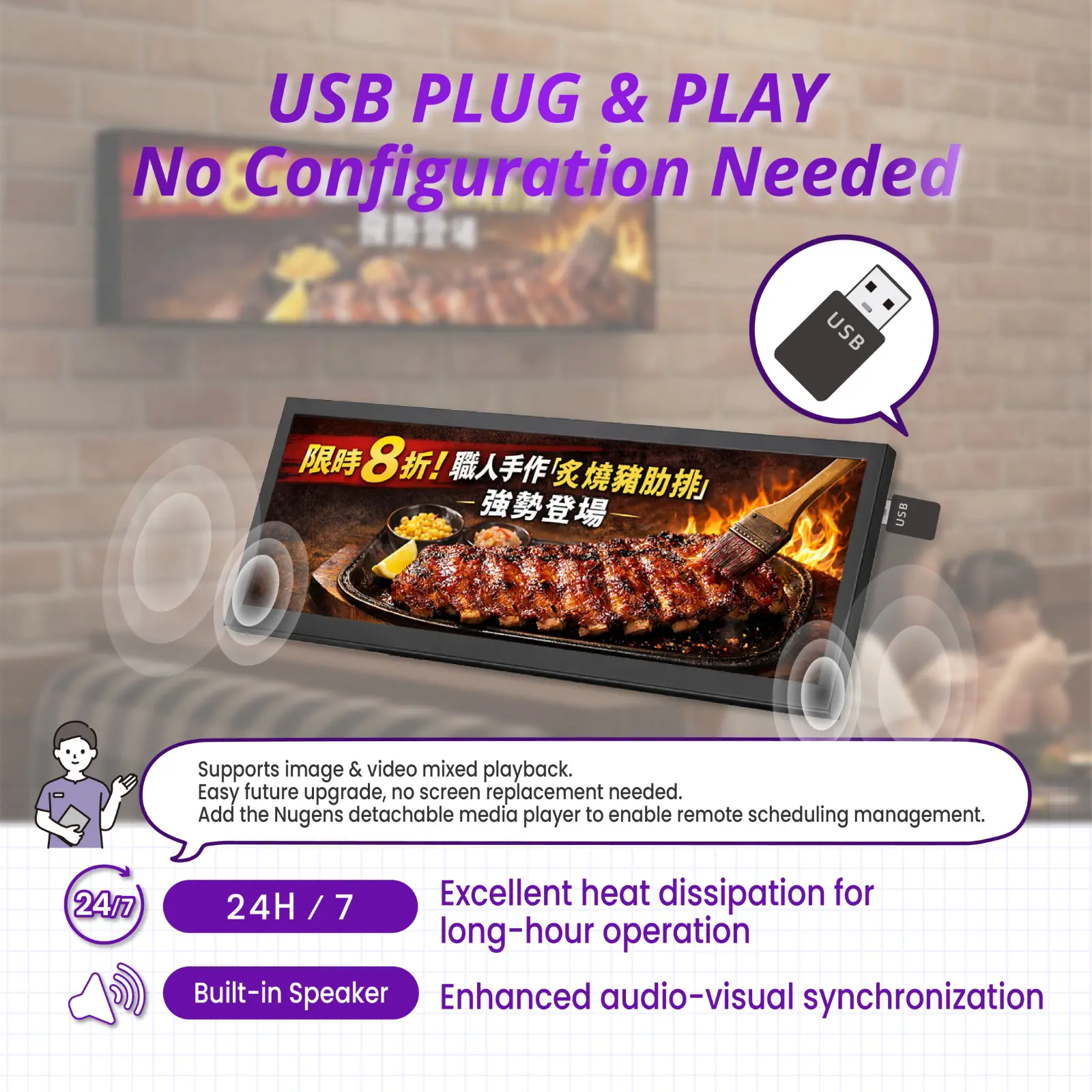 USB Plug & Play, No Configuration Needed