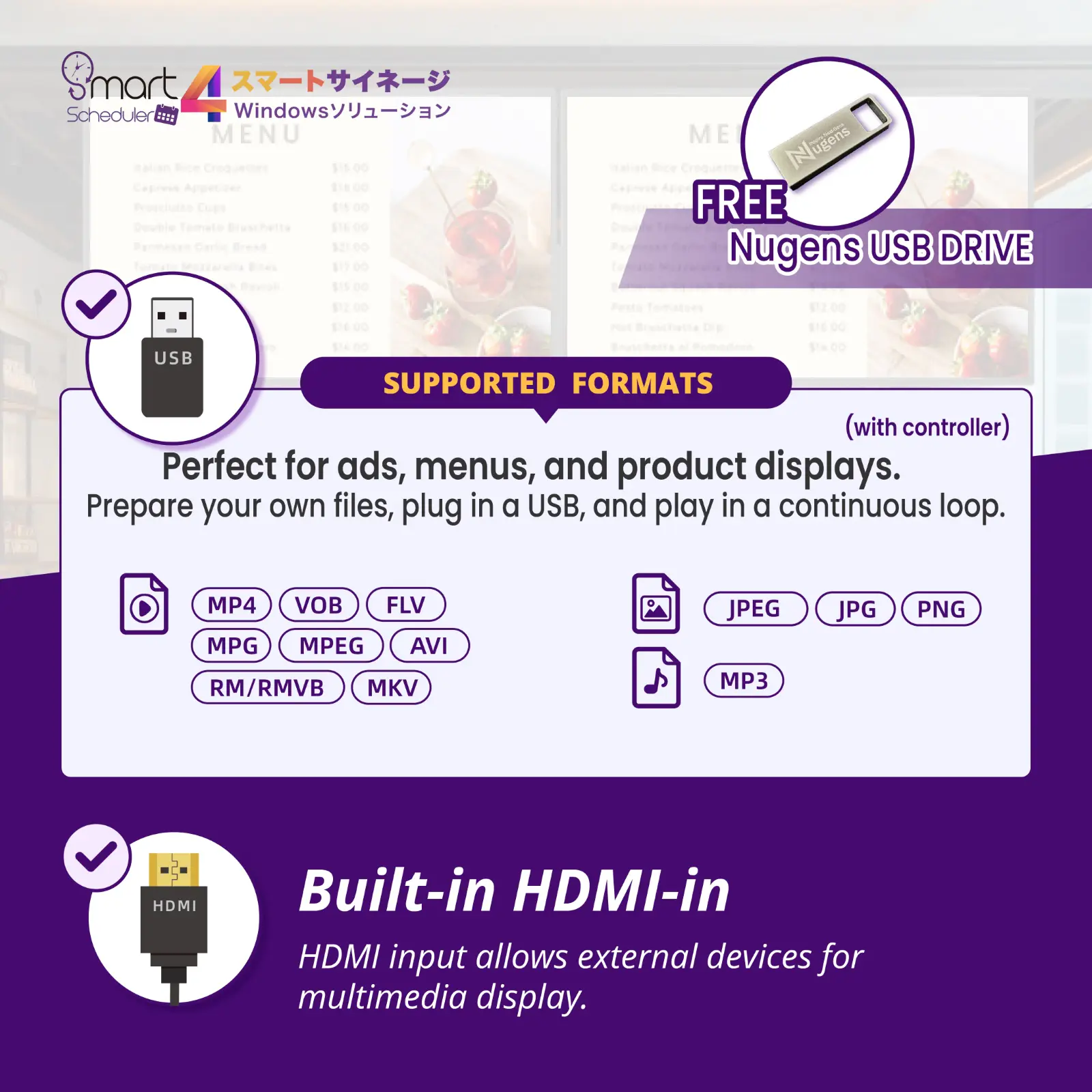 Supported Formats, Built-in HDMI-in