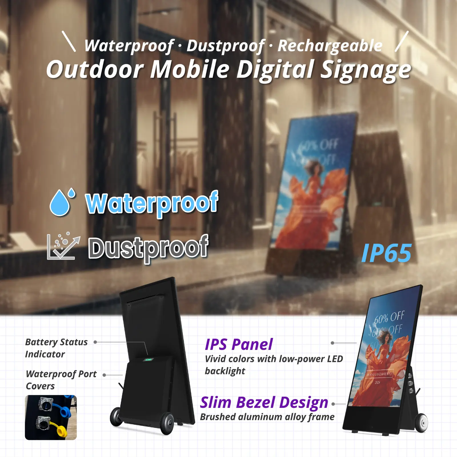 High Lumen 1800 cd/m2,Built-in Speaker